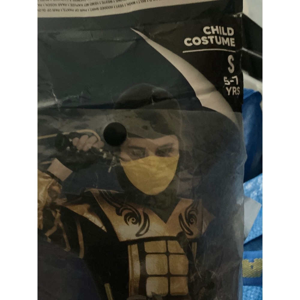 Spooktacular Creations Gold Ninja Warrior Costume Boys Small Black Gold 16pc Set - Picture 7 of 7
